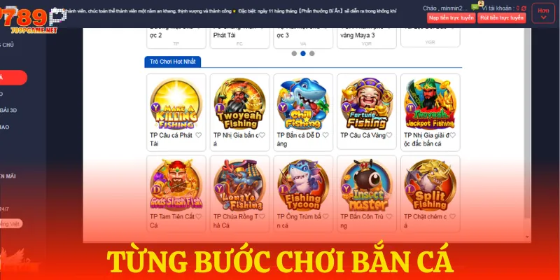 Hướng dẫn từng bước chơi game bắn cá tại 789P