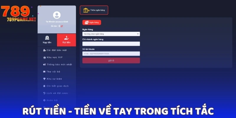 Rút tiền - Tiền về tay trong tích tắc